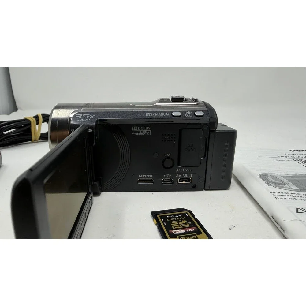 Panasonic HDC-TM60 Handheld HD Zoom Digital Camcorder / BLACK, Charger + SD Card